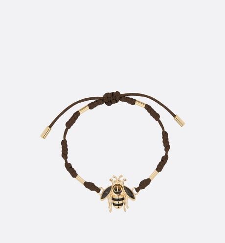 bracelet dior homme abeille|Bracelet abeille Laiton doré, coton marron, pierre de marbre.